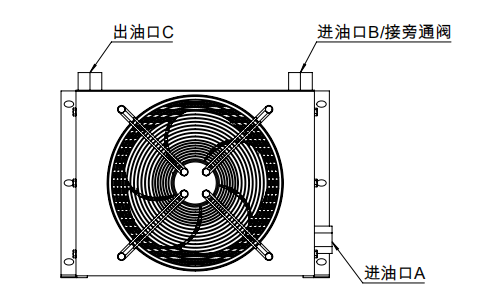 <font color='red'>風(fēng)冷油冷卻器</font>用于回油冷卻時(shí)的安裝方式