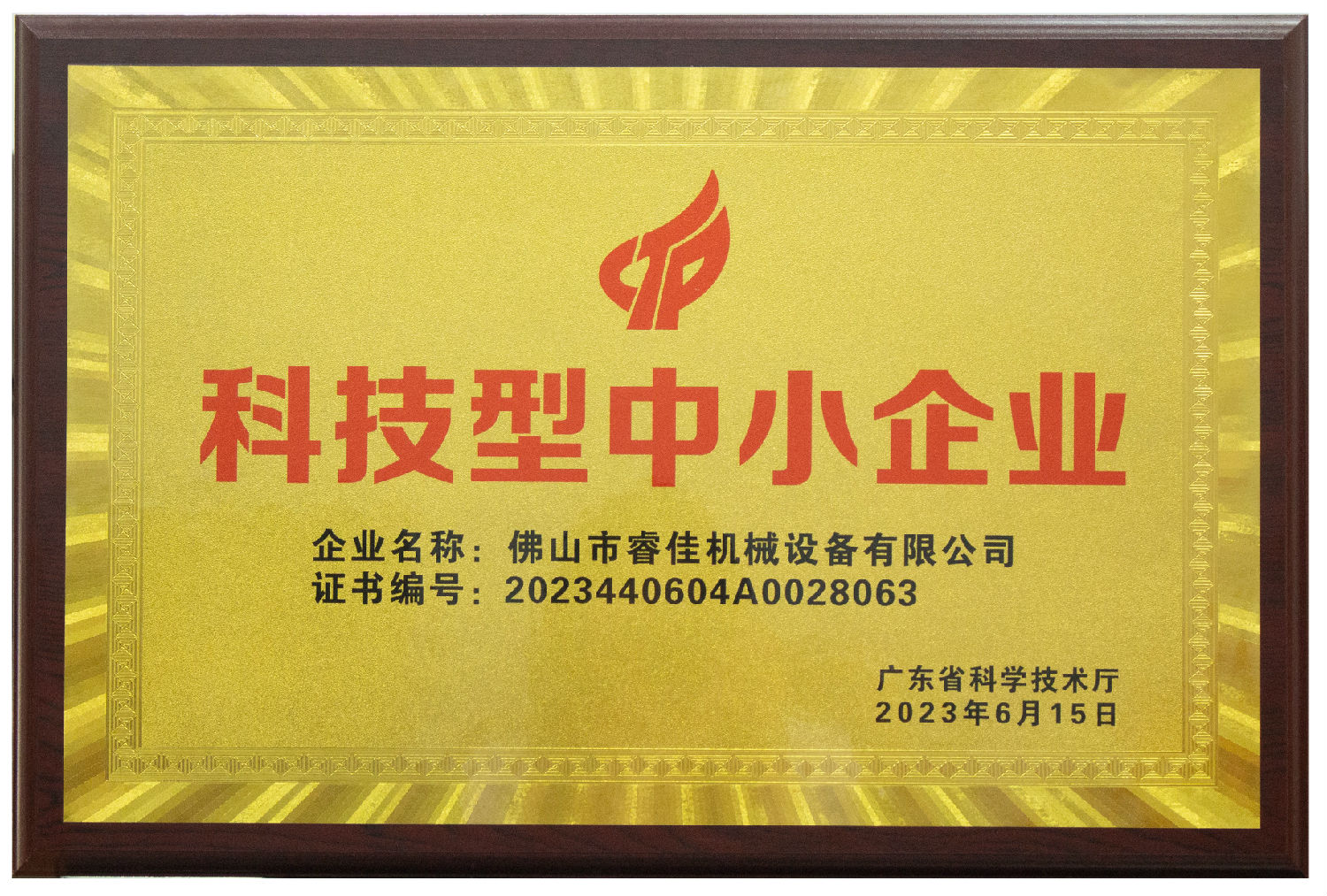 科技型中小企業(yè)證書(shū)